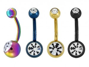 Украшение для пирсинга пупка. Цветное титановое покрытие. BNT2CG
