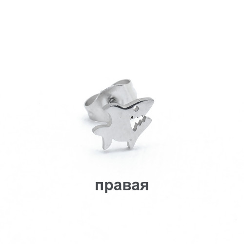 Серьга-гвоздик. Акула. SE1111
