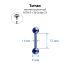 Интернал-штанга 1,6 мм для пирсинга языка и сосков. Титан, сине-фиолетовое анодирование. IBB14TAVB Интернал-штанга 1,6 мм для пирсинга языка и сосков. Титан, сине-фиолетовое анодирование. IBB14TAVB