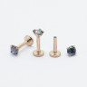 Интернал-лабрета 1,2 мм. Циркон Mystic Topaz, розовое золото. ILBZ132