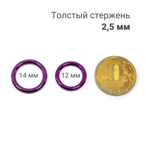 Кольцо сегментное 2,5 мм кликер. Титан, фиолетовое анодирование. HSEG10DV