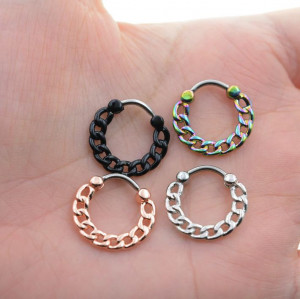 Кликер для пирсинга септума, чёрное покрытие. MS30105