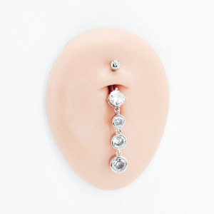 Украшение для пирсинга пупка, покрытие розовым золотом. BNRG6117