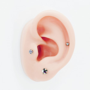 Штанга 1,2 мм. Циркон звездочка Mystic Topaz. ES1167