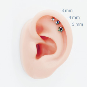 Штанга 1,2 мм. Циркон звездочка Mystic Topaz. ES1167