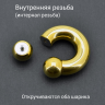 Интернал-циркуляр  10 мм для пирсинга Принц Альберт, золотое титановое покрытие. ICBRG00