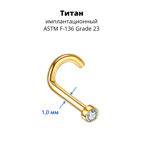 Нострила улитка с кристаллом. Титан, анодирование. NSCTA
