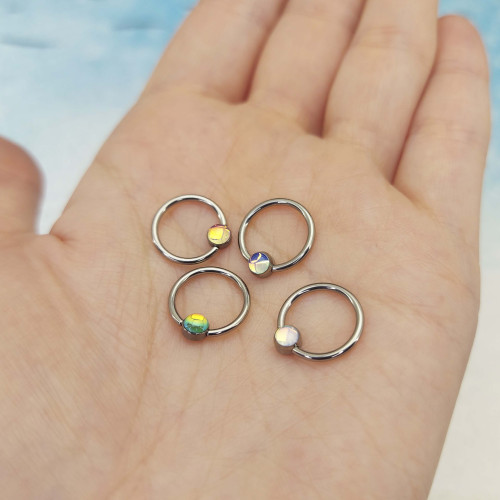 Кольцо 1,2 мм. Титан. Вставка с кристаллом Magic. BCRTMB16