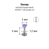 Интернал-лабрета 1,2 мм. Титан, циркон Amethyst. ILTZ16-AM