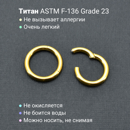 Кольцо сегментное 2,5 мм кликер. Титан. HSEGT10G