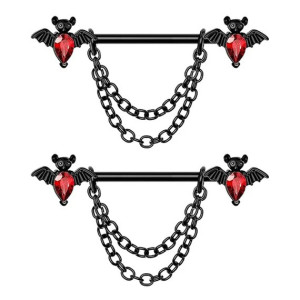 Украшения для пирсинга сосков. Летучие мыши. Пара. SNP8620-2